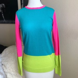 Allen B Neon Colorblock Sweater Medium